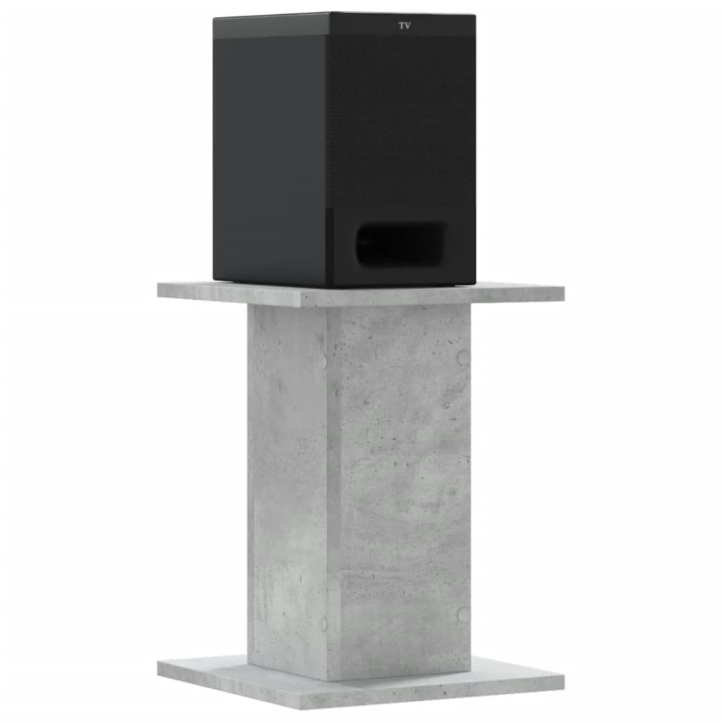 Høyttalerstativ 2 stk betonggrå 30x30x40 cm konstruert tre