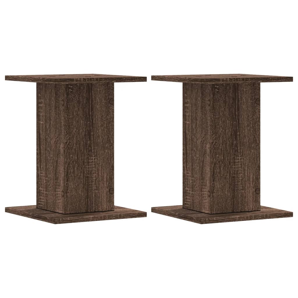 Høyttalerstativ 2 stk brun eik 30x30x40 cm konstruert tre