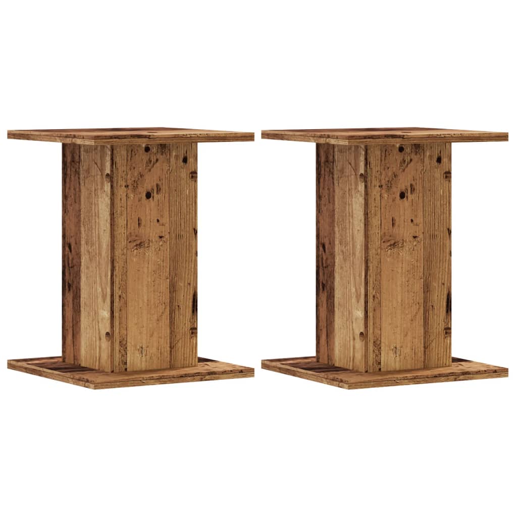 Høyttalerstativ 2 stk gammelt tre 30x30x40 cm konstruert tre