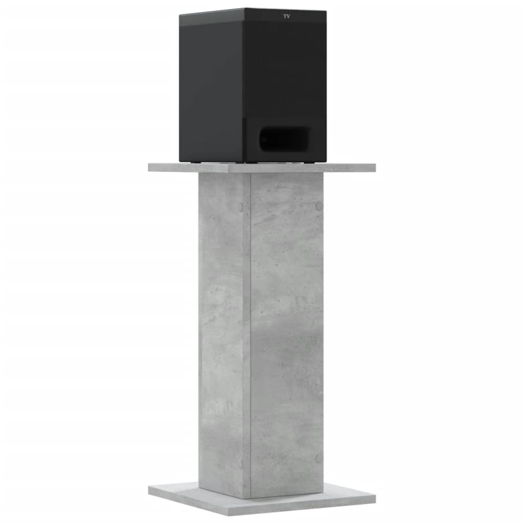 Høyttalerstativ 2 stk betonggrå 30x30x60 cm konstruert tre