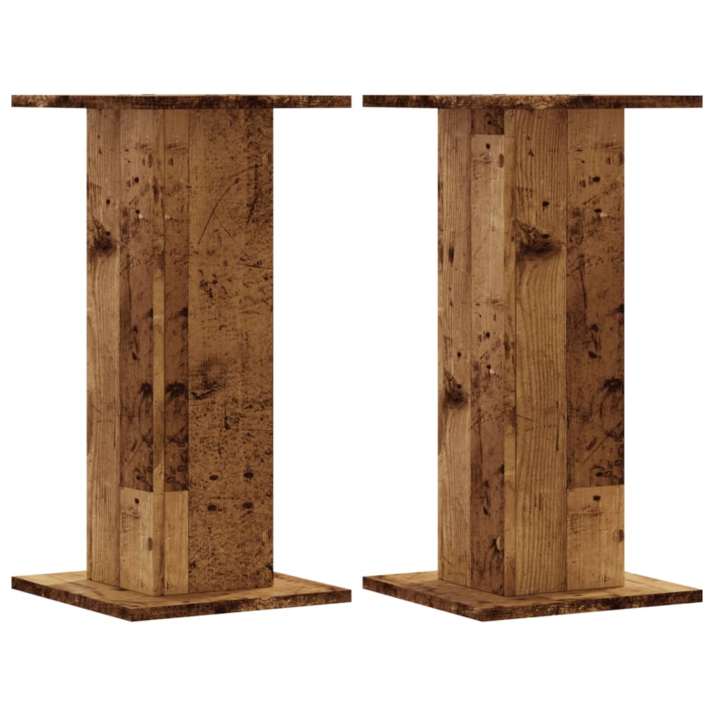 Høyttalerstativ 2 stk gammelt tre 30x30x60 cm konstruert tre