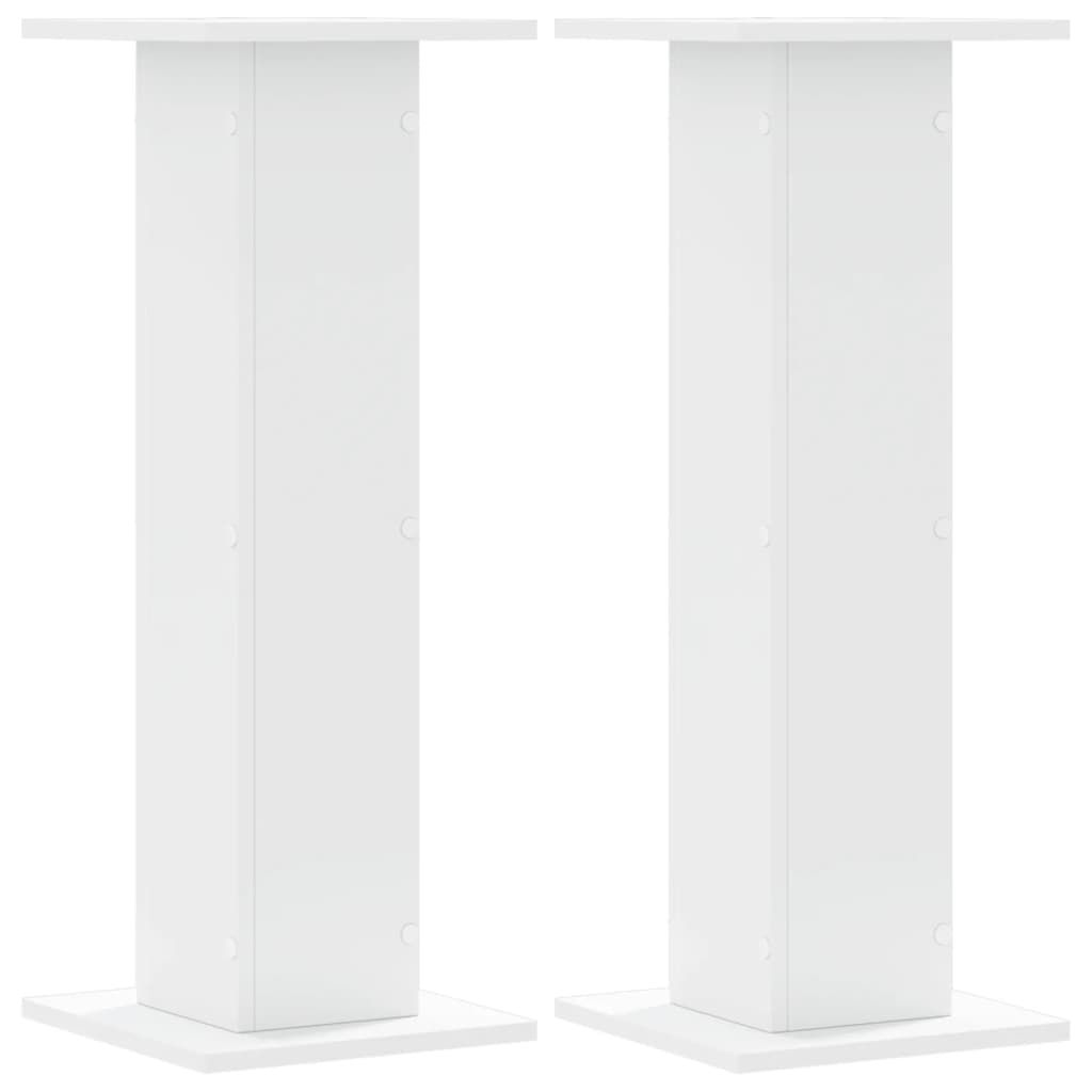 Høyttalerstativ 2 stk hvit 30x30x80 cm konstruert tre