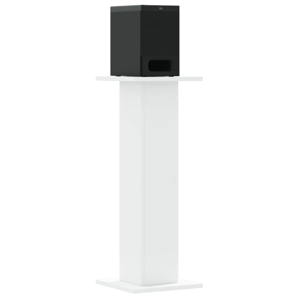 Høyttalerstativ 2 stk hvit 30x30x80 cm konstruert tre