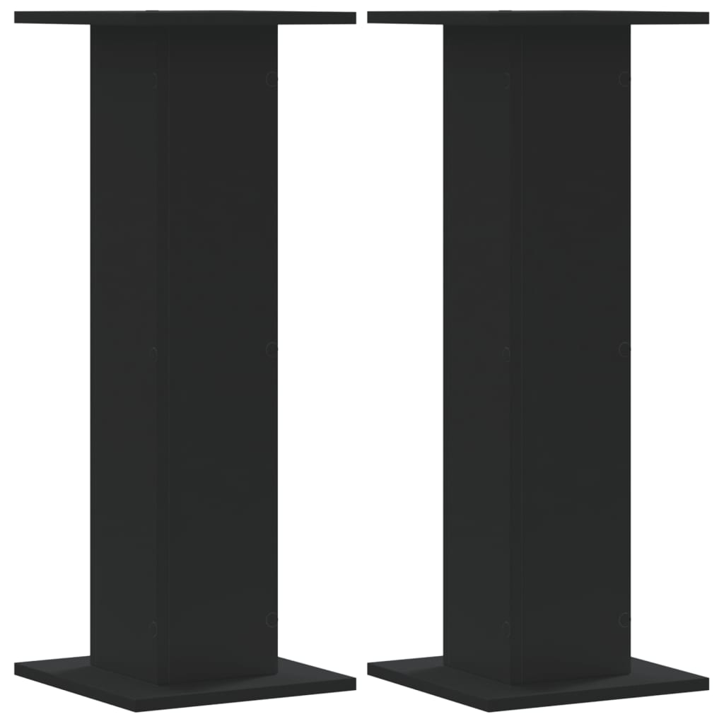 Høyttalerstativ 2 stk svart 30x30x80 cm konstruert tre