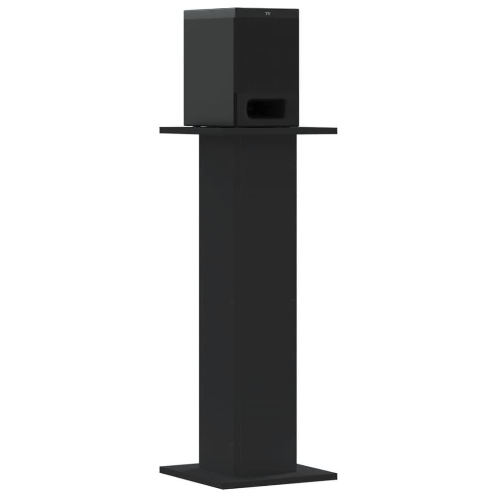 Høyttalerstativ 2 stk svart 30x30x80 cm konstruert tre