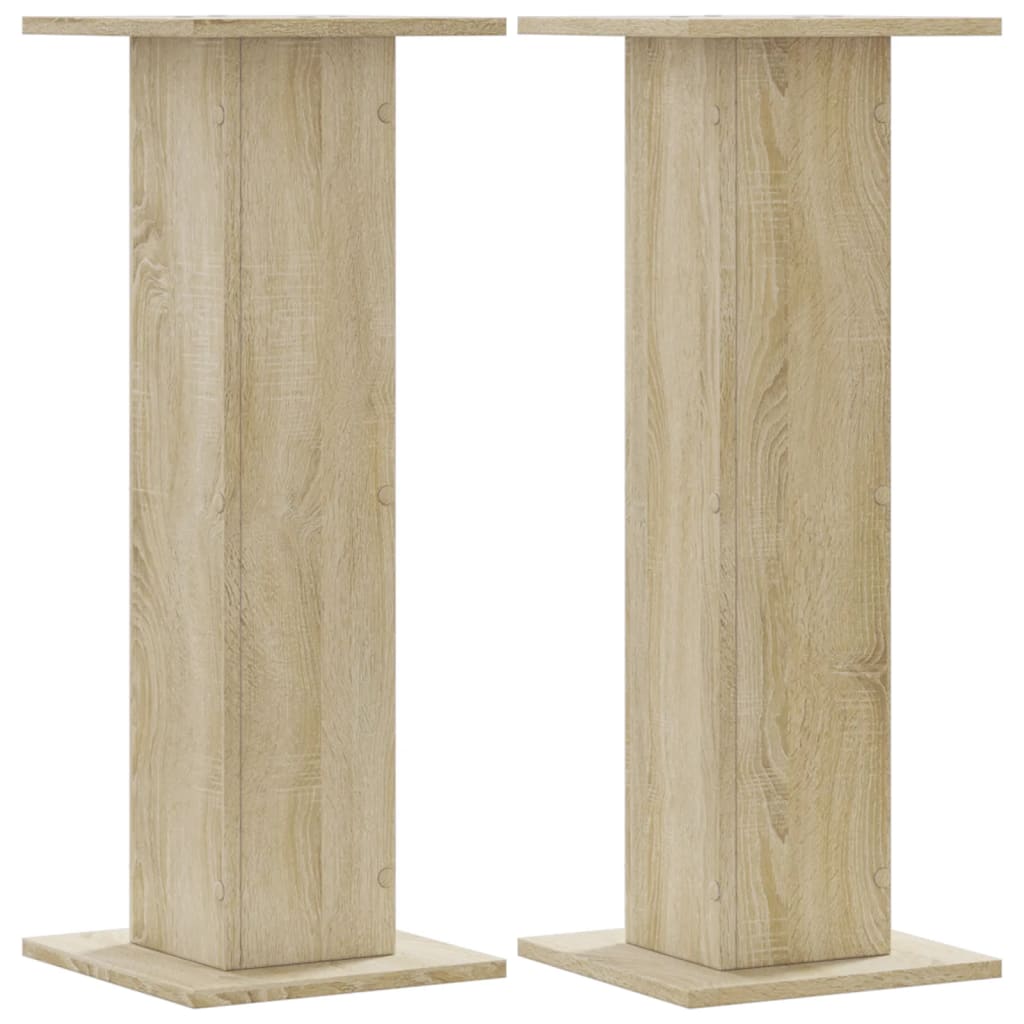 Høyttalerstativ 2 stk sonoma eik 30x30x80 cm konstruert tre