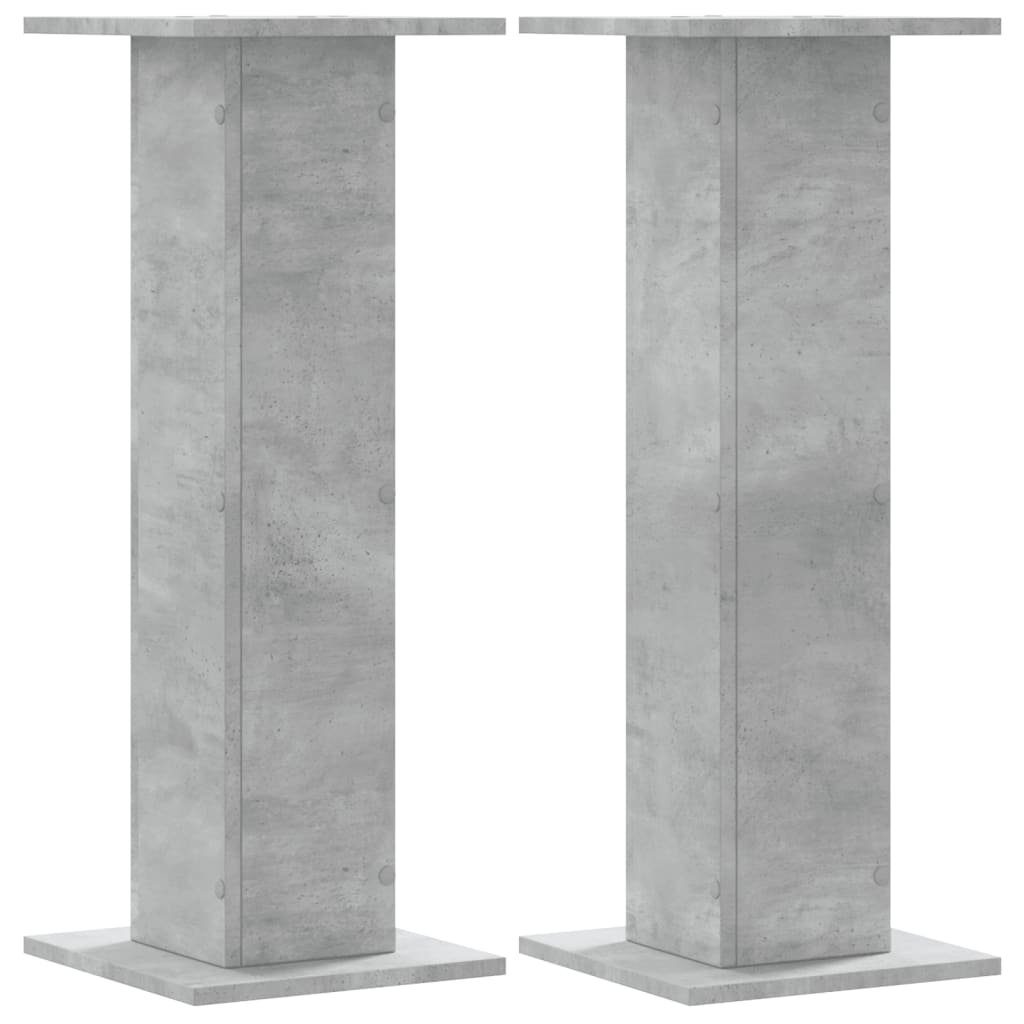Høyttalerstativ 2 stk betonggrå 30x30x80 cm konstruert tre