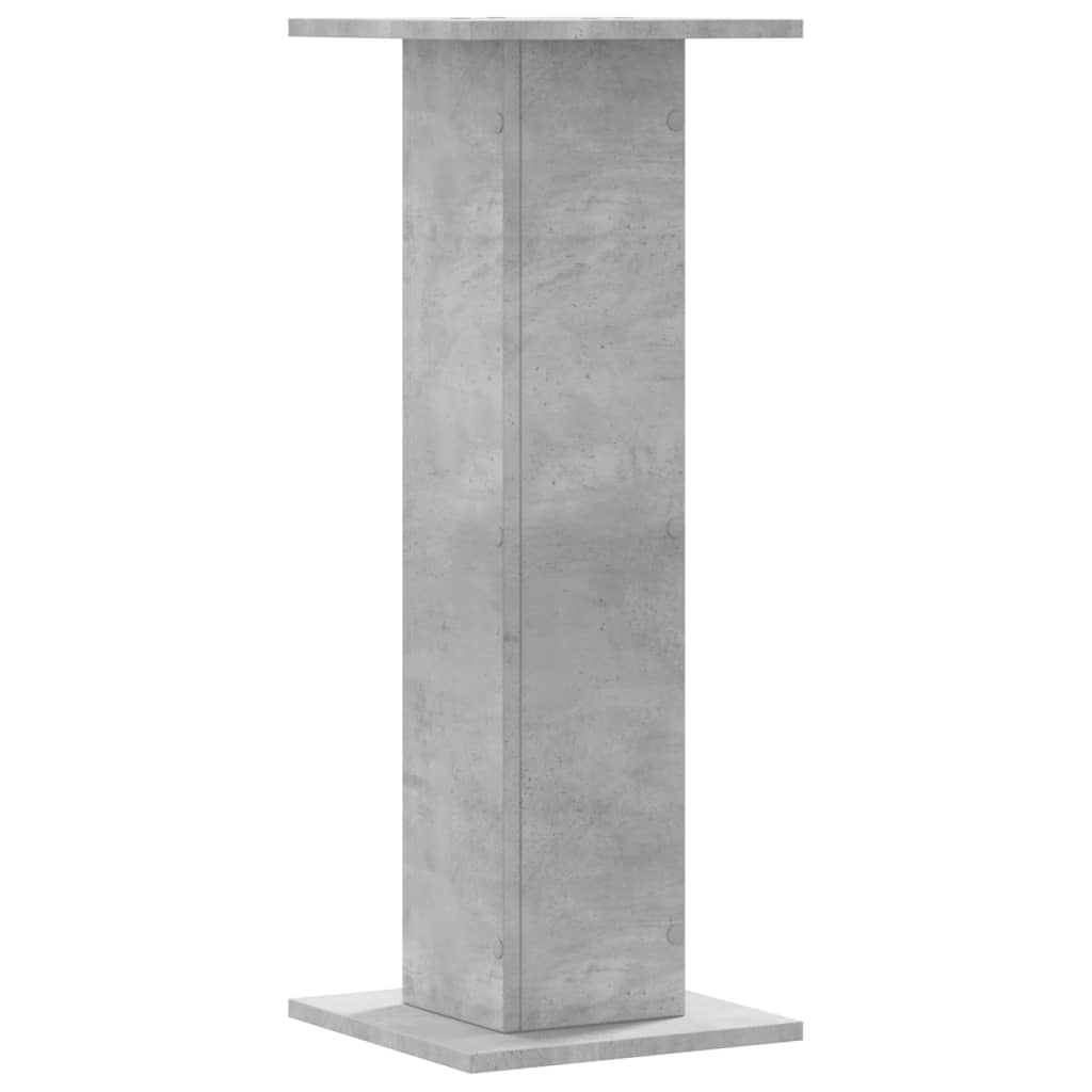 Høyttalerstativ 2 stk betonggrå 30x30x80 cm konstruert tre