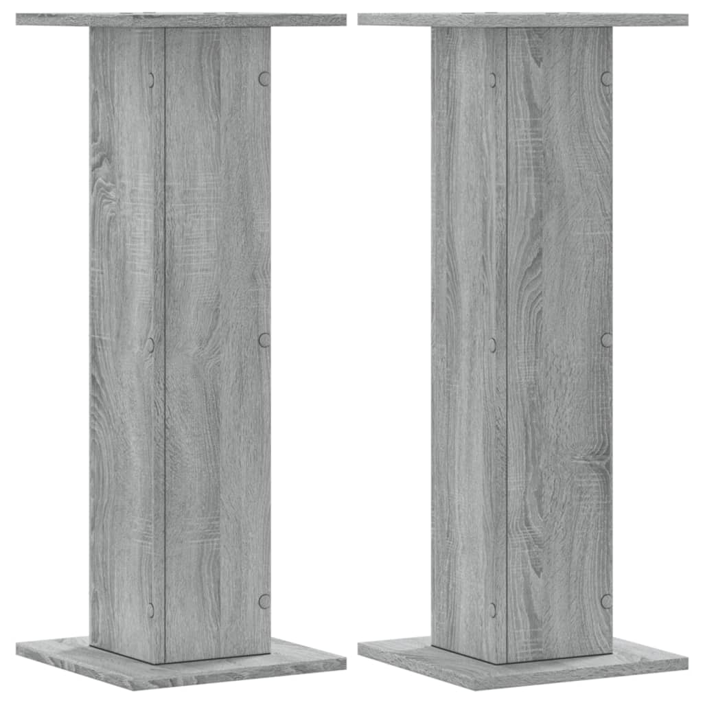 Høyttalerstativ 2 stk grå sonoma 30x30x80 cm konstruert tre