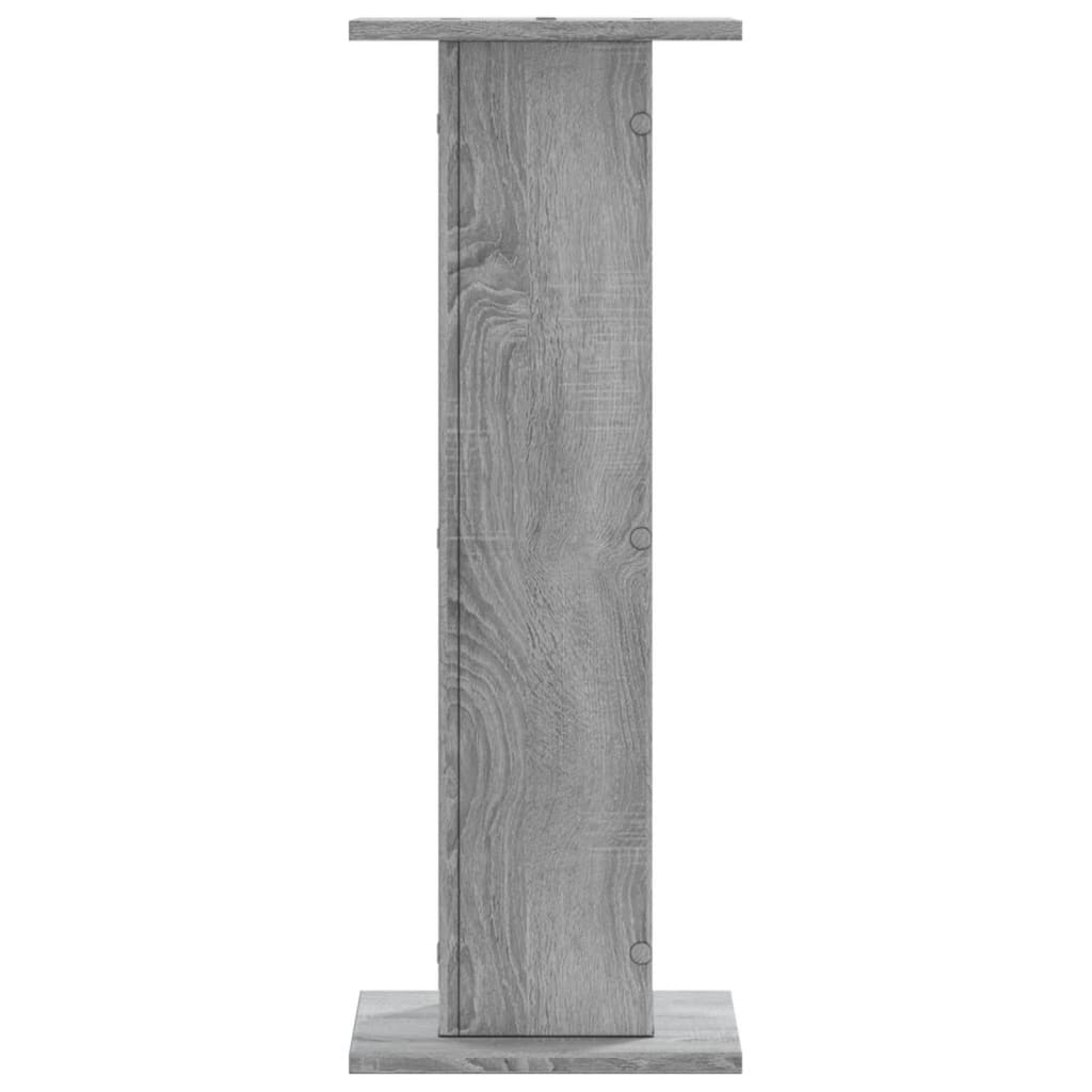 Høyttalerstativ 2 stk grå sonoma 30x30x80 cm konstruert tre