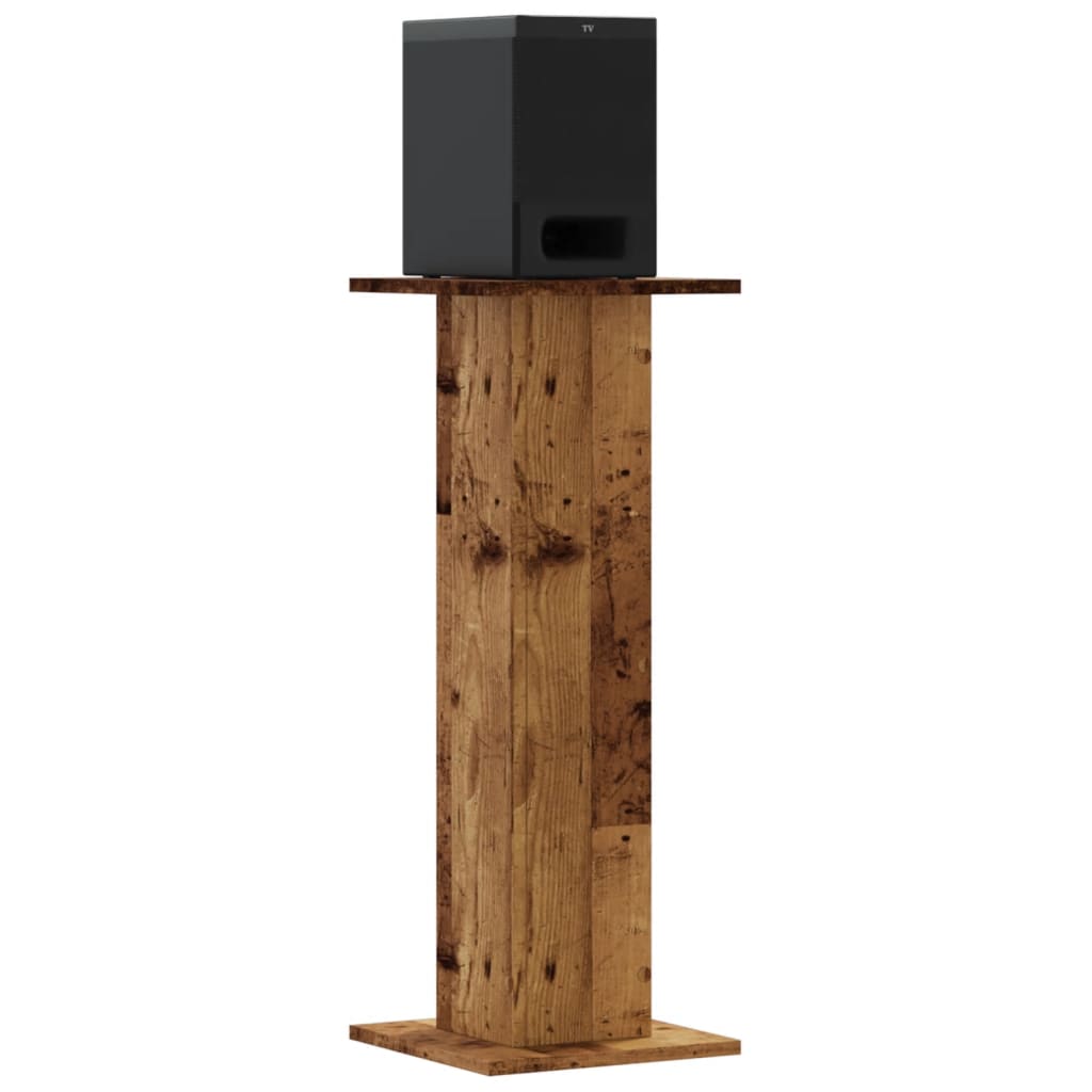 Høyttalerstativ 2 stk gammelt tre 30x30x80 cm konstruert tre
