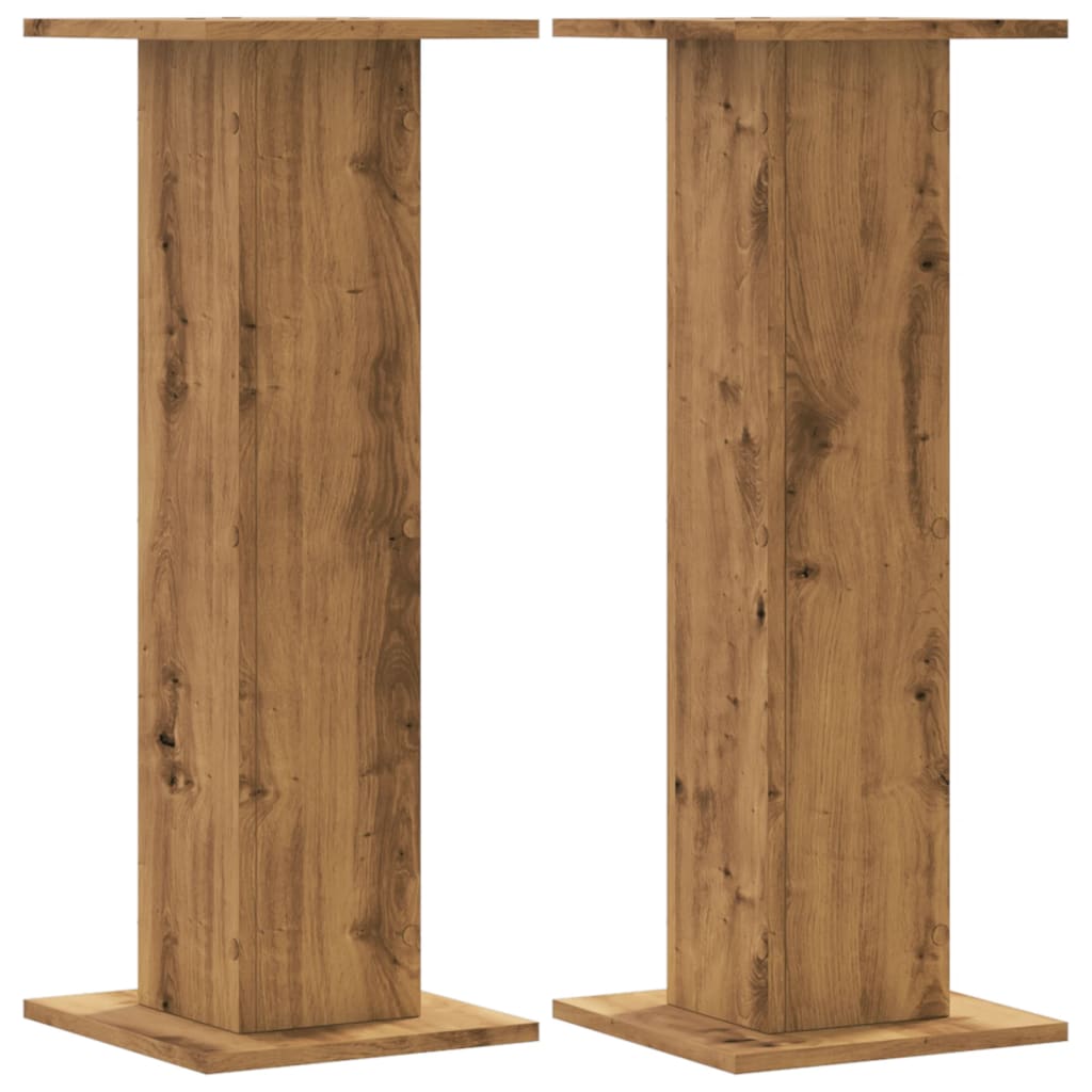 Høyttalerstativ 2 stk artisan eik 30x30x80 cm konstruert tre