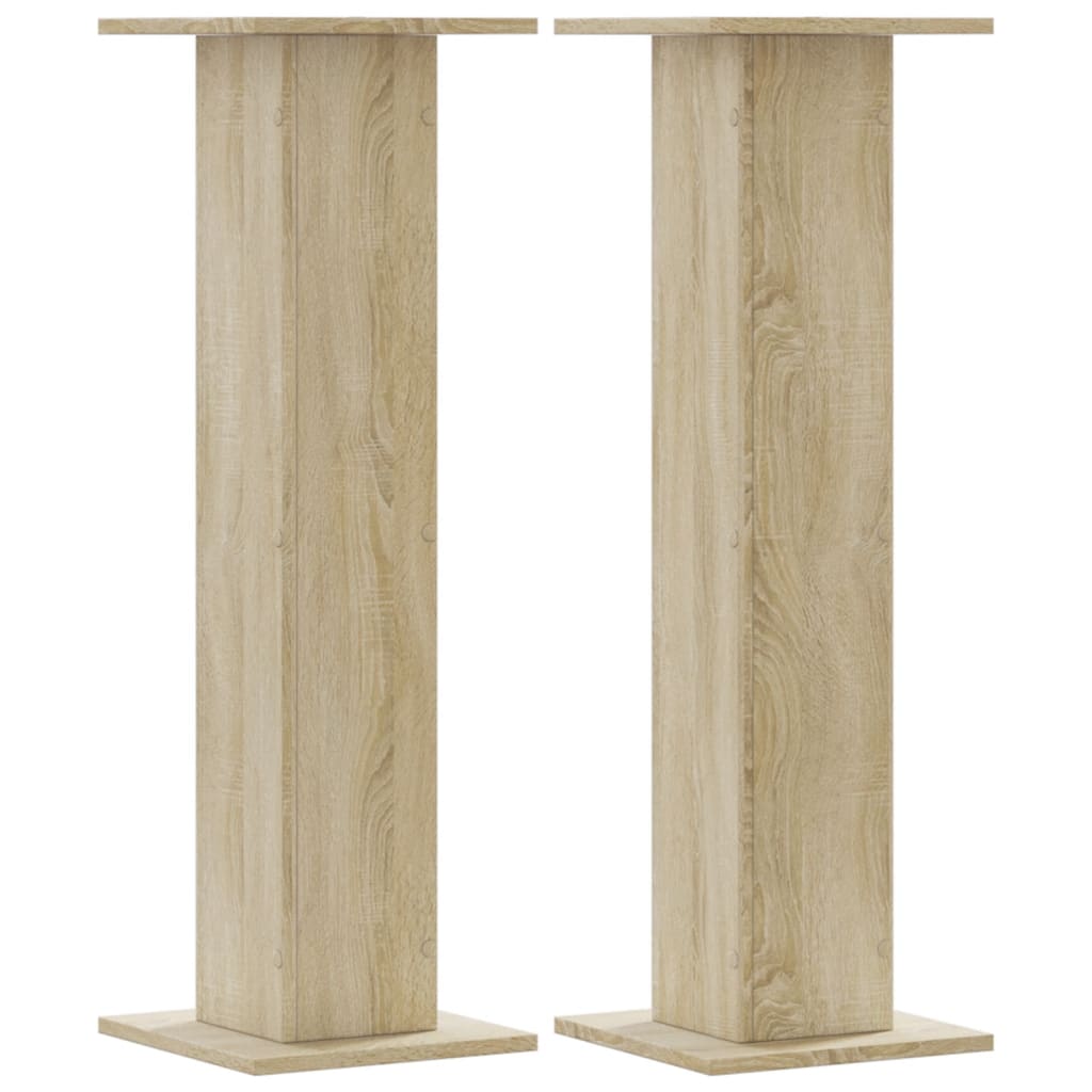 Høyttalerstativ 2 stk sonoma eik 30x30x95 cm konstruert tre