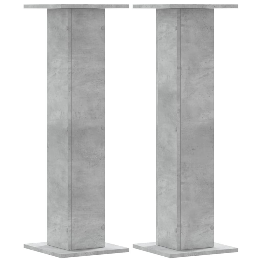 Høyttalerstativ 2 stk betonggrå 30x30x95 cm konstruert tre