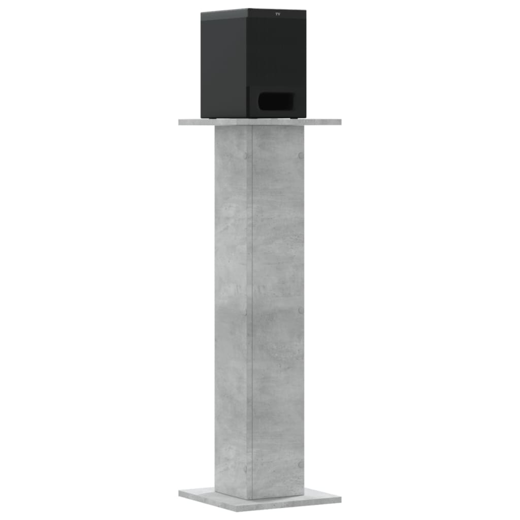 Høyttalerstativ 2 stk betonggrå 30x30x95 cm konstruert tre
