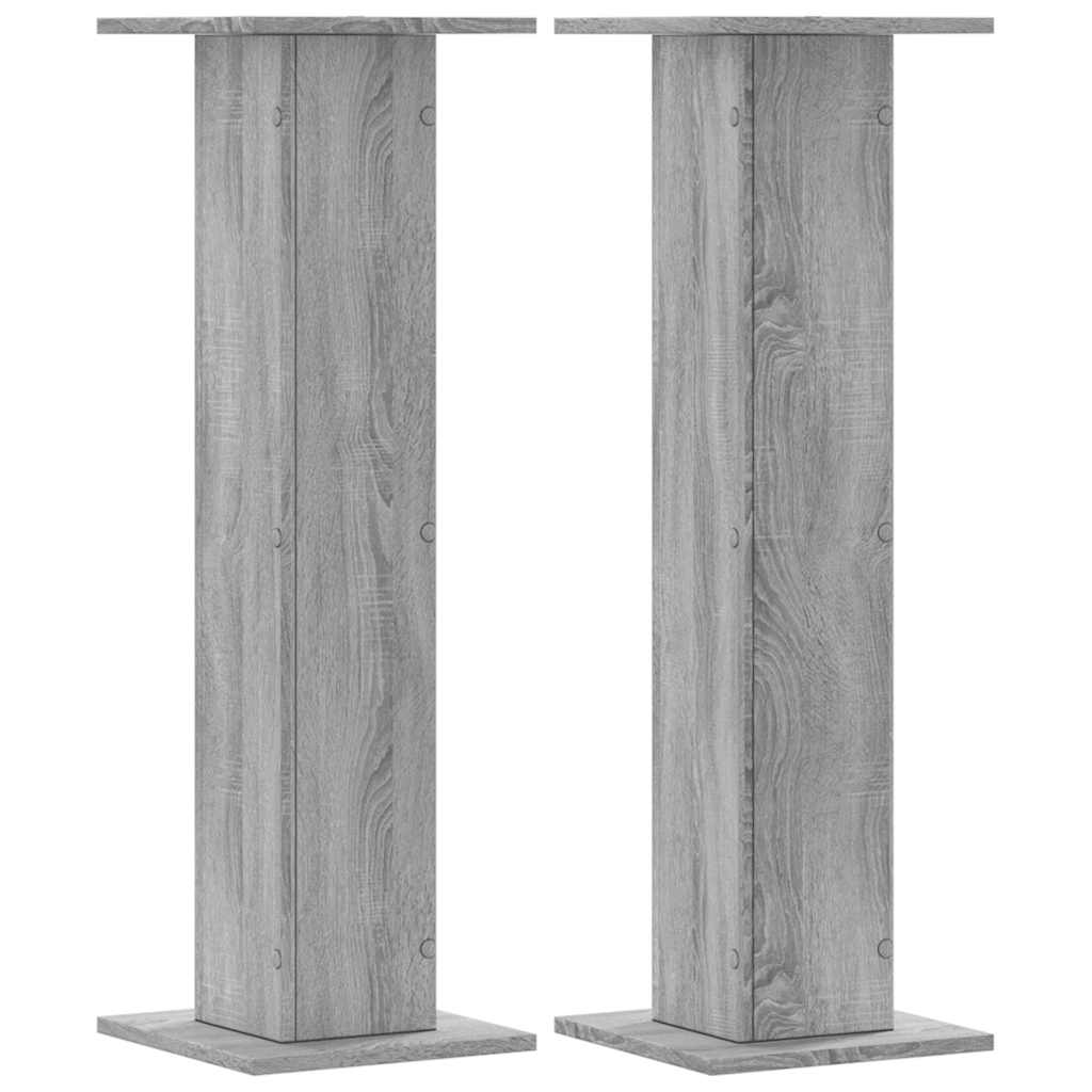 Høyttalerstativ 2 stk grå sonoma 30x30x95 cm konstruert tre