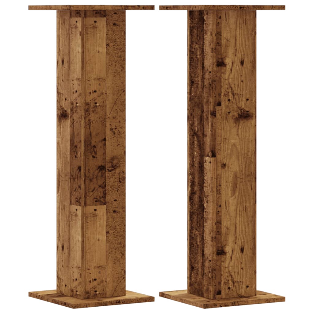 Høyttalerstativ 2 stk gammelt tre 30x30x95 cm konstruert tre