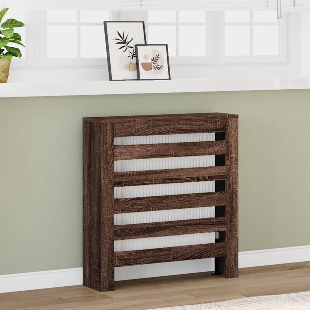 Radiatordeksel brun eik 78x20x82 cm konstruert tre