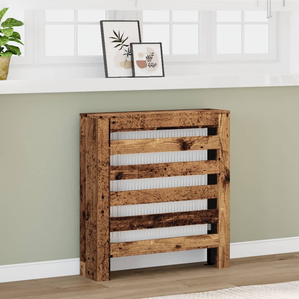 Radiatordeksel gammelt tre 78x20x82 cm konstruert tre