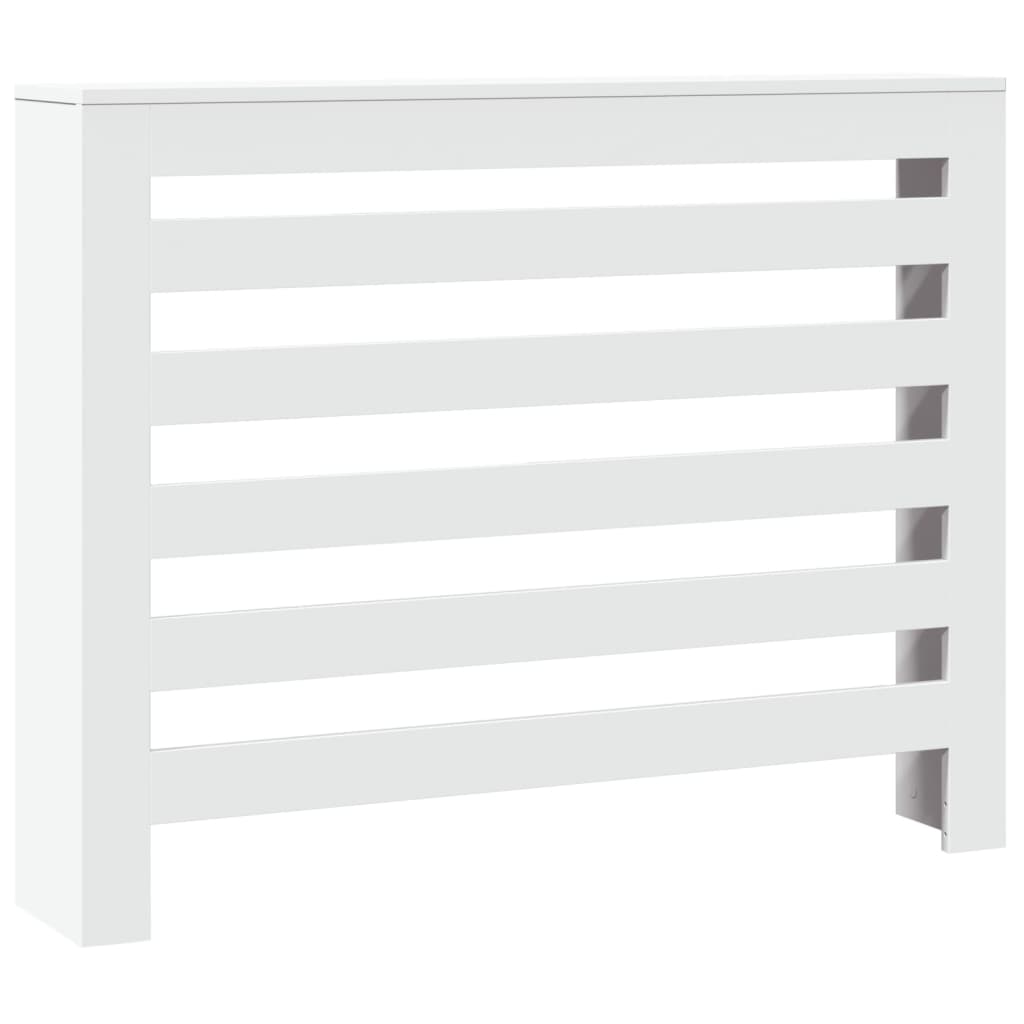 Radiatordeksel hvit 104x20x82 cm konstruert tre