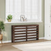 Radiatordeksel brun eik 149x20x82 cm konstruert tre