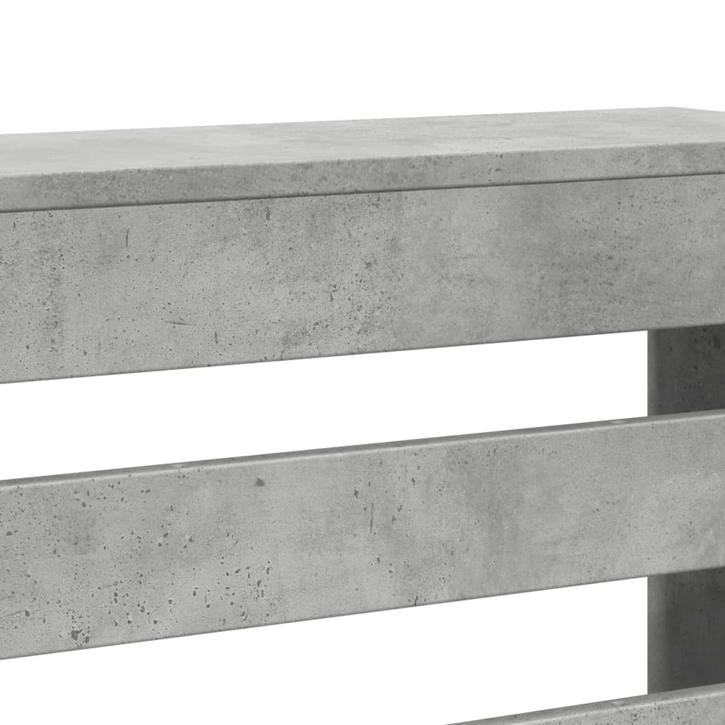 Radiatordeksel betonggrå 175x20x82 cm konstruert tre