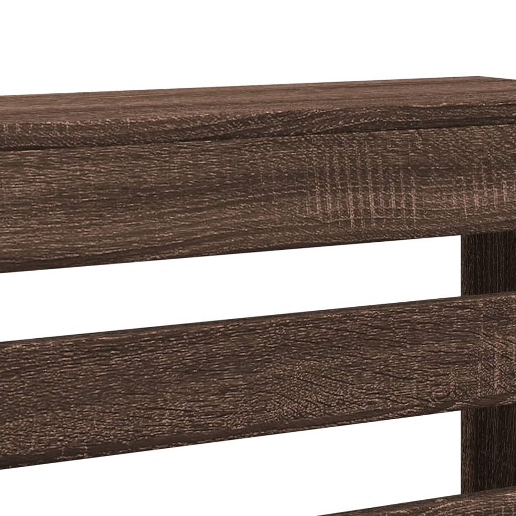 Radiatordeksel brun eik 175x20x82 cm konstruert tre