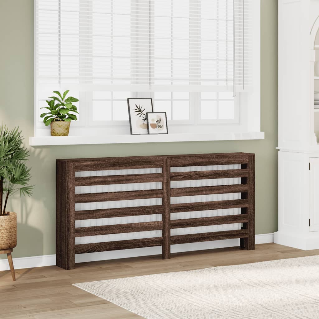 Radiatordeksel brun eik 175x20x82 cm konstruert tre