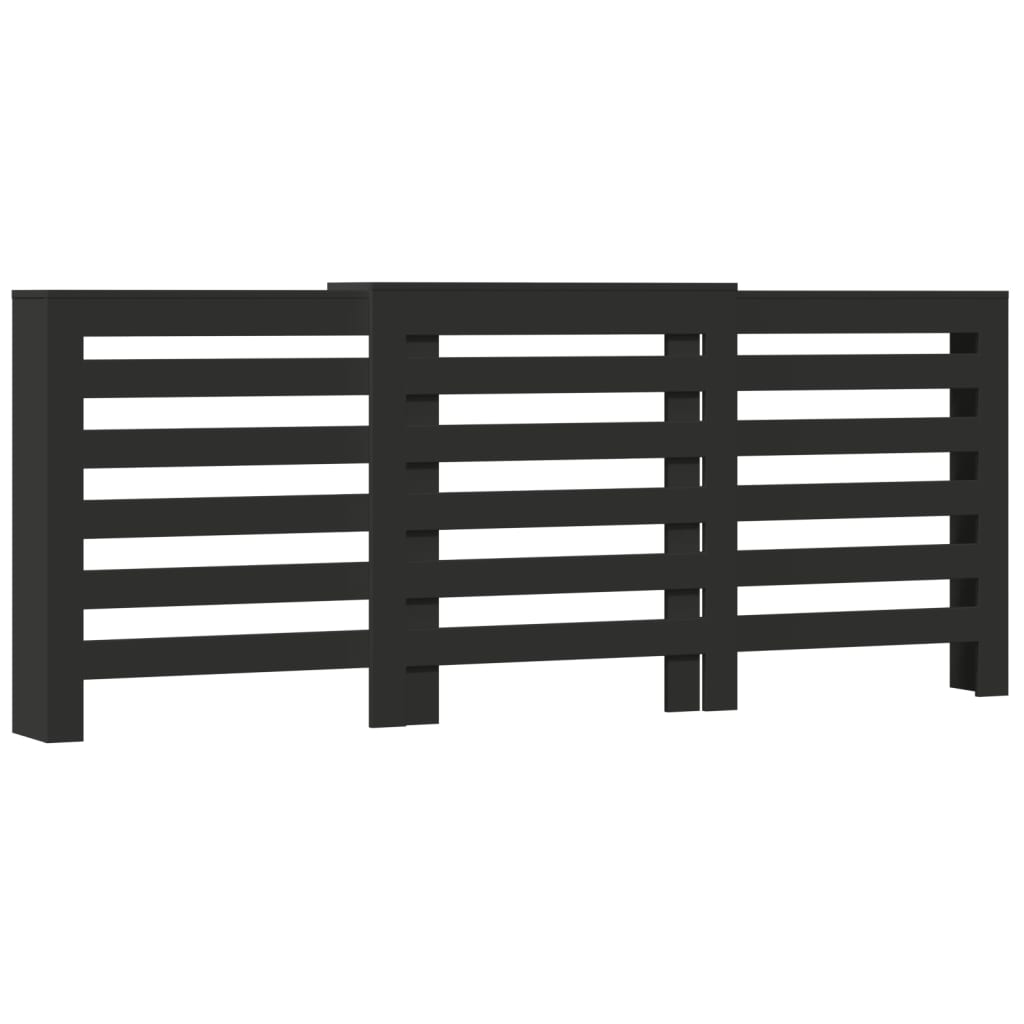 Radiatordeksel svart 205x21,5x83,5 cm konstruert tre