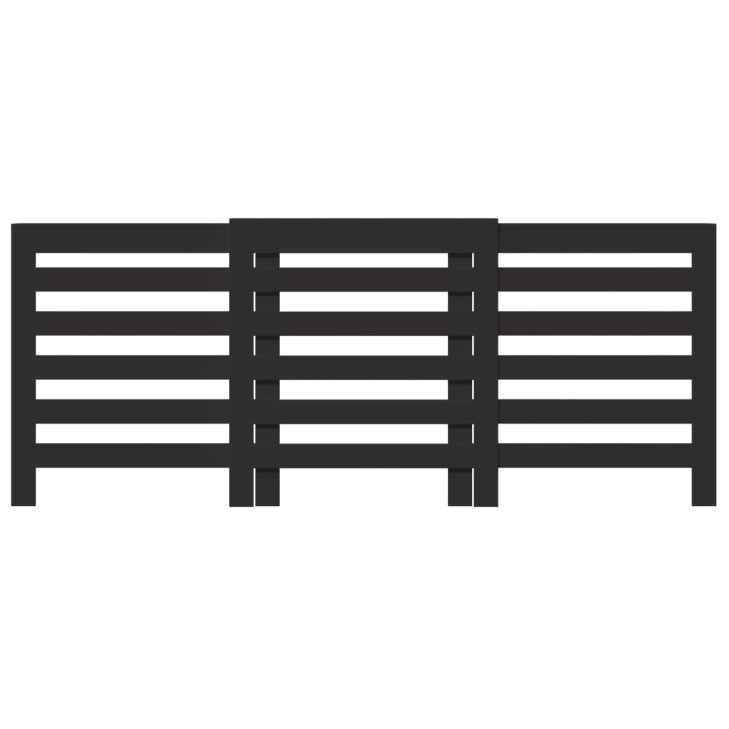 Radiatordeksel svart 205x21,5x83,5 cm konstruert tre