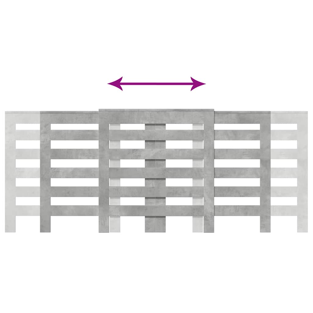 Radiatordeksel betonggrå 205x21,5x83,5 cm konstruert tre