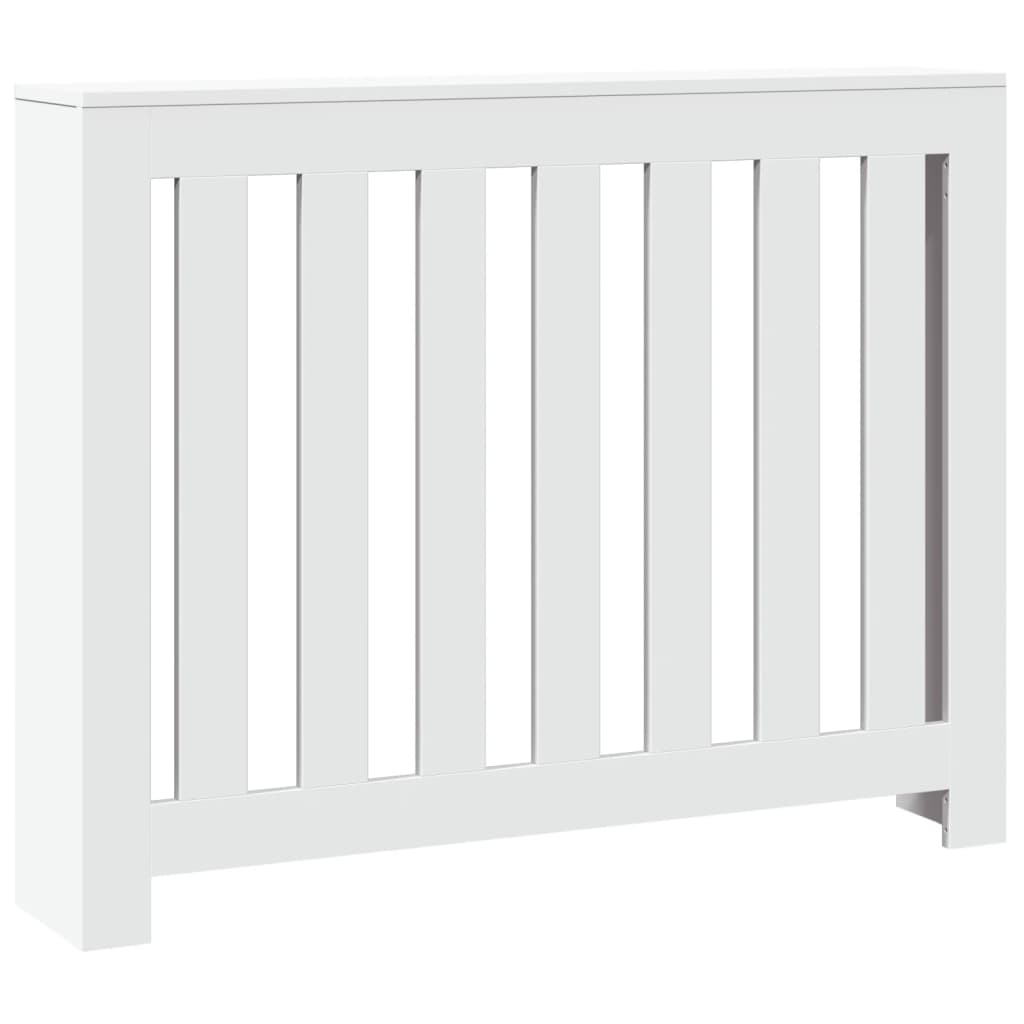 Radiatordeksel hvit 104x20x82 cm konstruert tre
