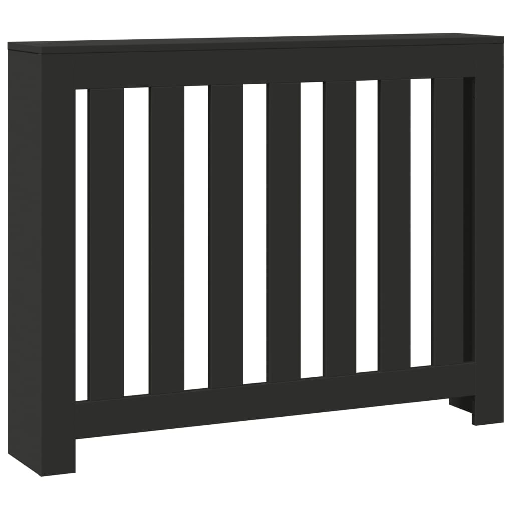 Radiatordeksel svart 104x20x82 cm konstruert tre