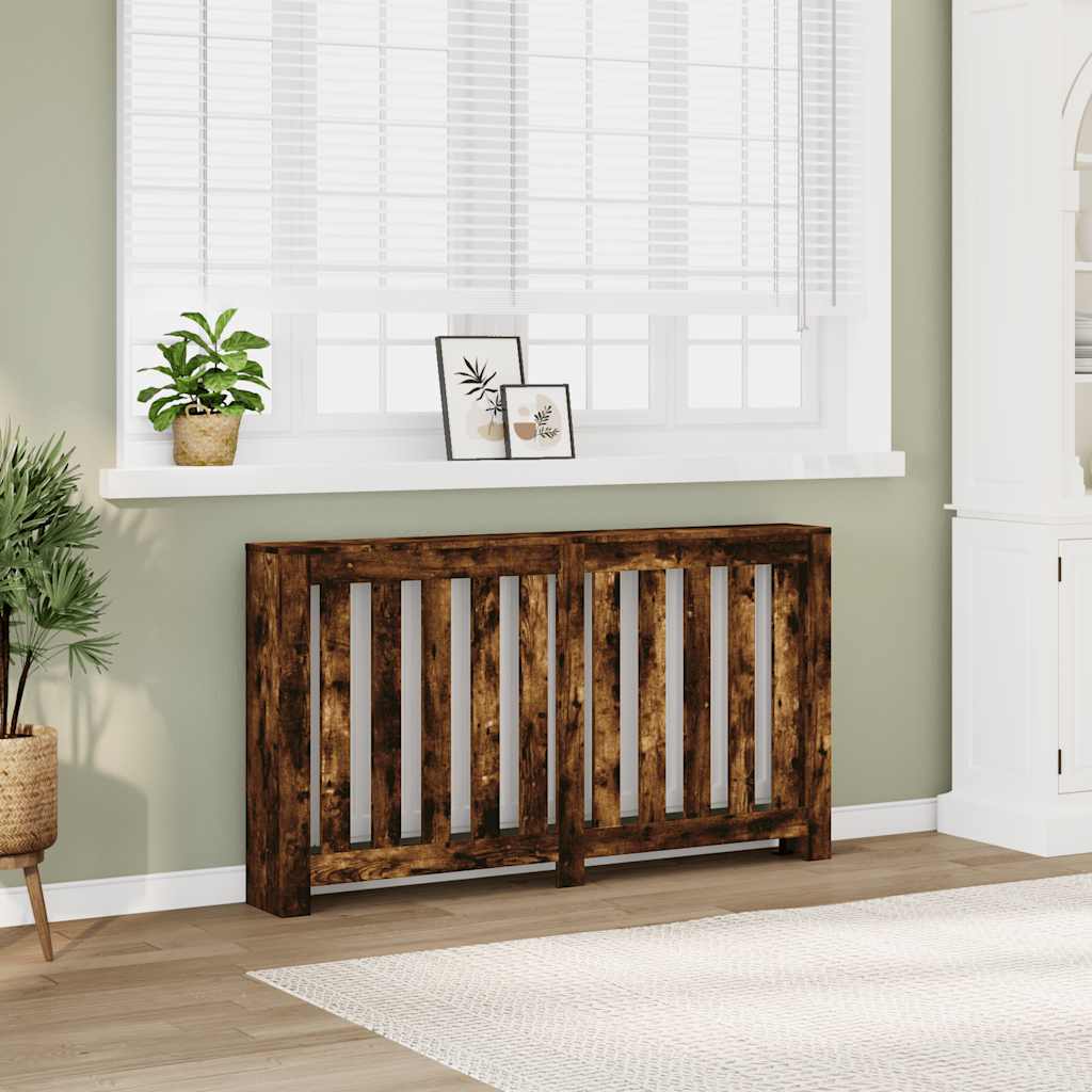 Radiatordeksel røkt eik 149x20x82 cm konstruert tre