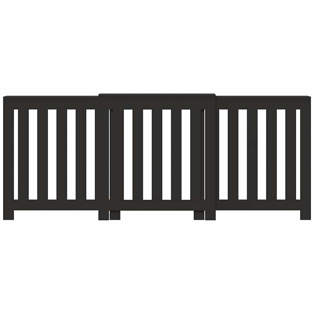 Radiatordeksel svart 205x21,5x83,5 cm konstruert tre