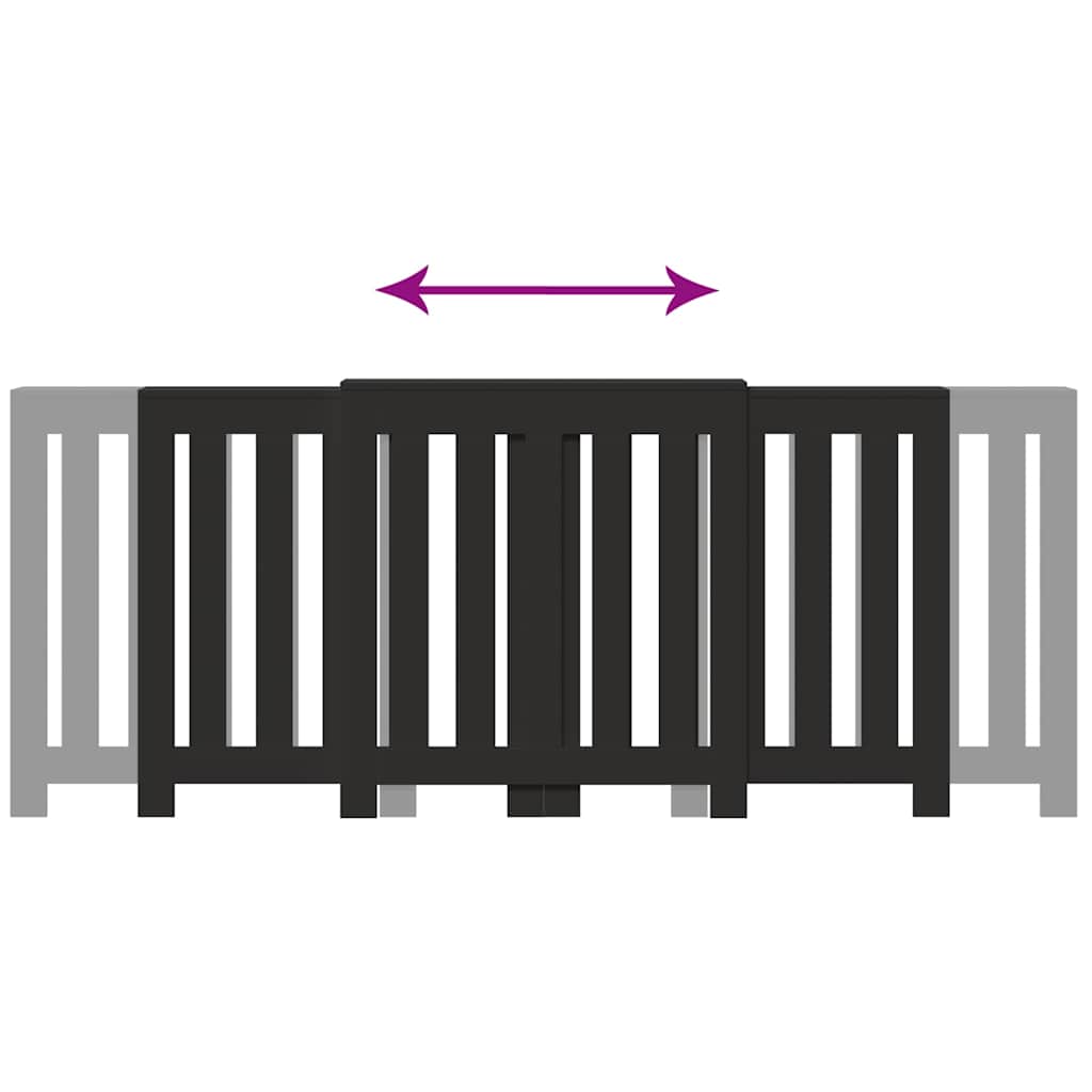 Radiatordeksel svart 205x21,5x83,5 cm konstruert tre