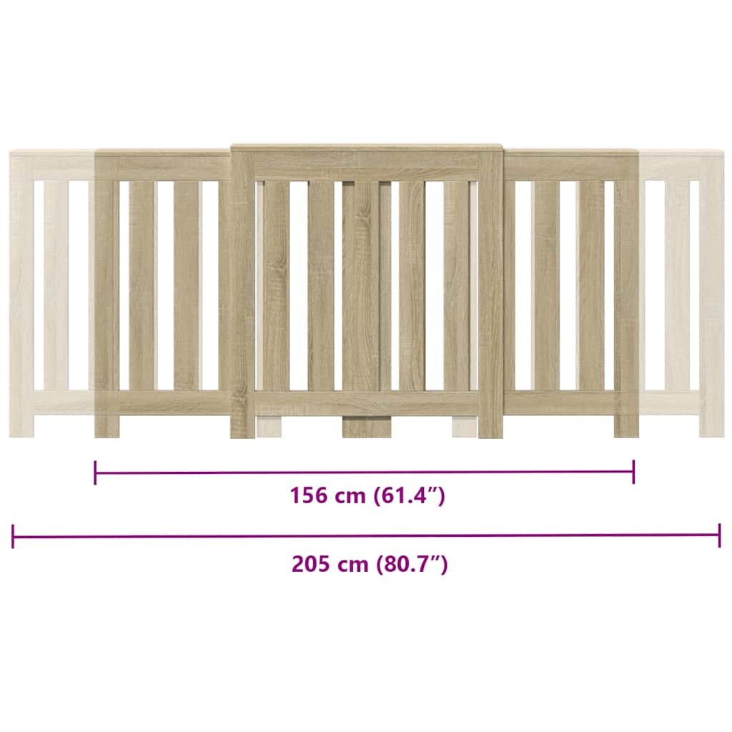 Radiatordeksel sonoma eik 205x21,5x83,5 cm konstruert tre