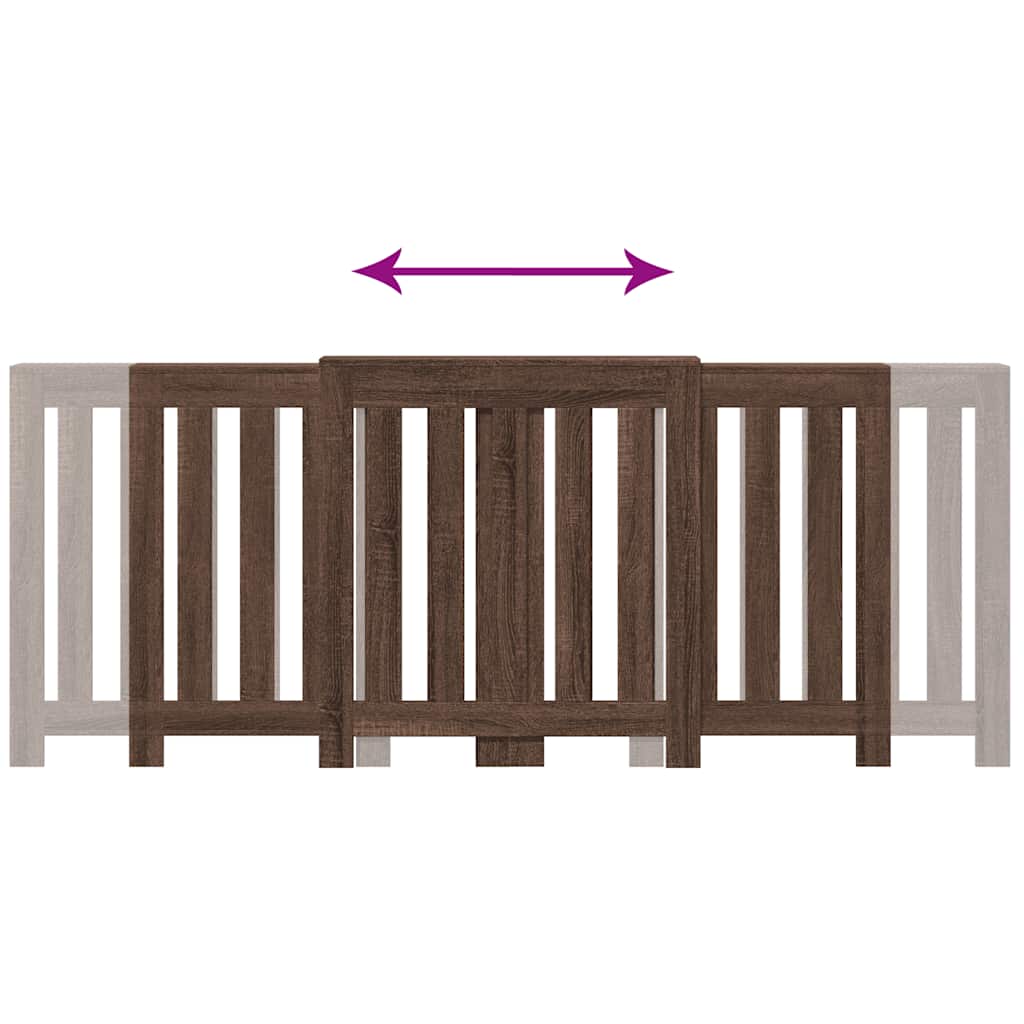 Radiatordeksel brun eik 205x21,5x83,5 cm konstruert tre