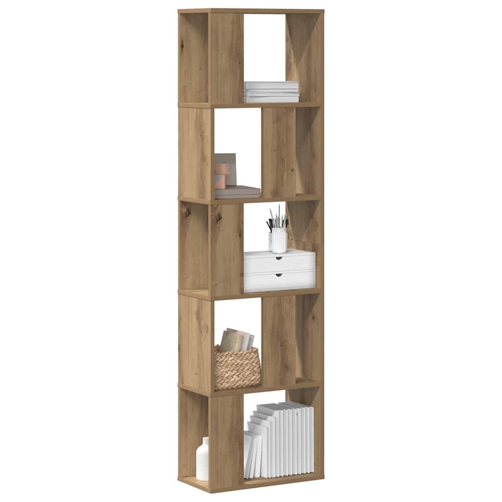 Bokhylle 5 etasjer artisan eik 45x23,5x162,5 cm konstruert tre