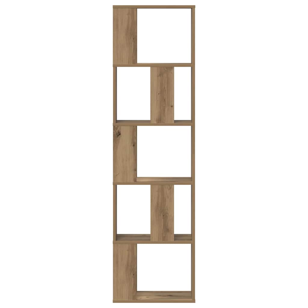 Bokhylle 5 etasjer artisan eik 45x23,5x162,5 cm konstruert tre