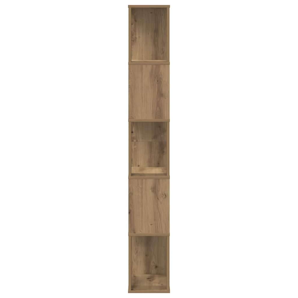 Bokhylle 5 etasjer artisan eik 45x23,5x162,5 cm konstruert tre
