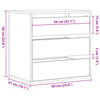 Kommode hvit 60x41x58 cm konstruert tre