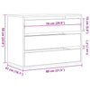 Kommode hvit 80x41x58 cm konstruert tre