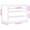Kommode sonoma eik 80x41x58 cm konstruert tre