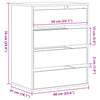 Kommode hvit 60x41x76 cm konstruert tre