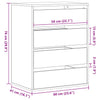 Kommode sonoma eik 60x41x76 cm konstruert tre
