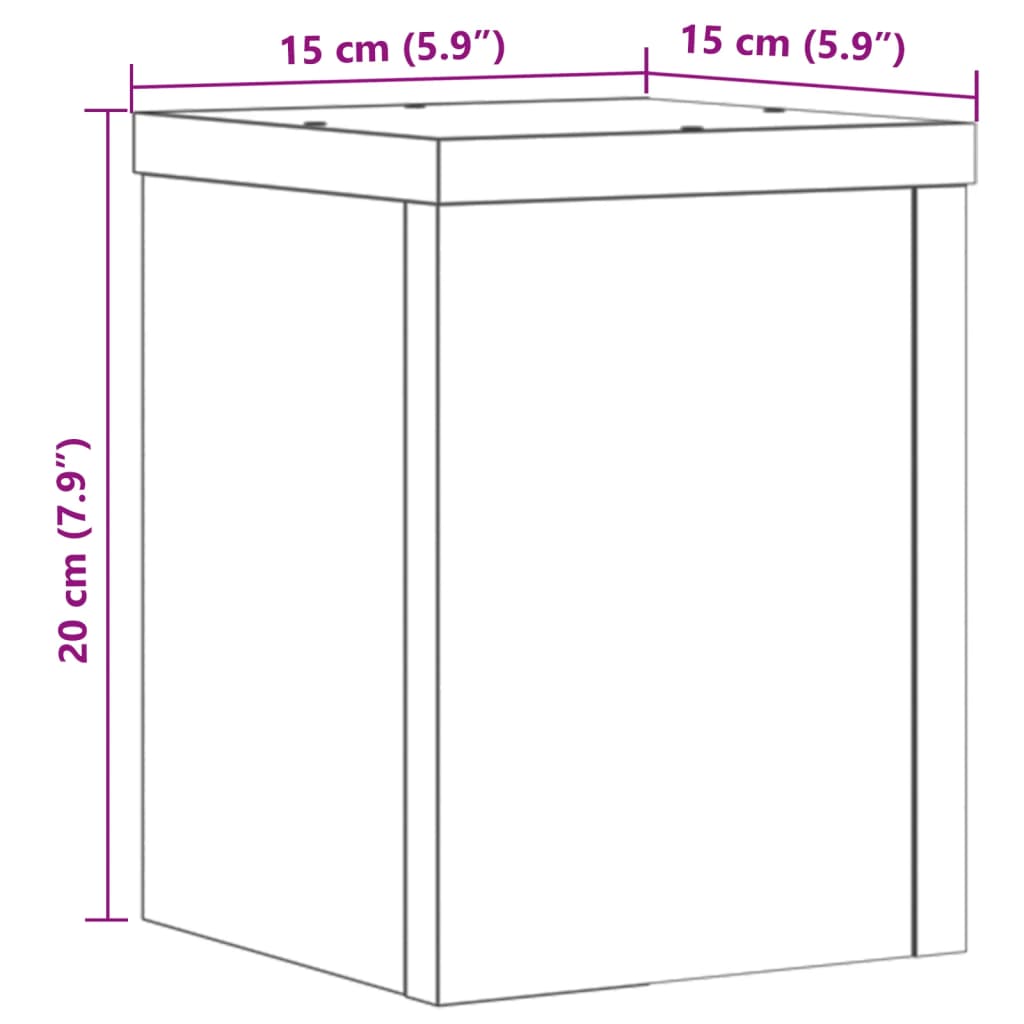 Plantestativer 2 stk gammelt tre 15x15x20 cm konstruert tre