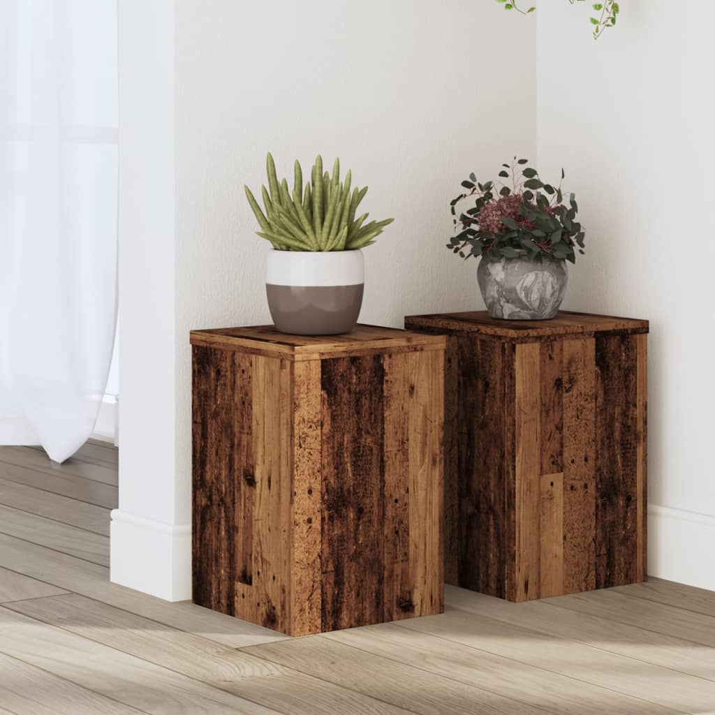 Plantestativer 2 stk gammelt tre 20x20x30 cm konstruert tre