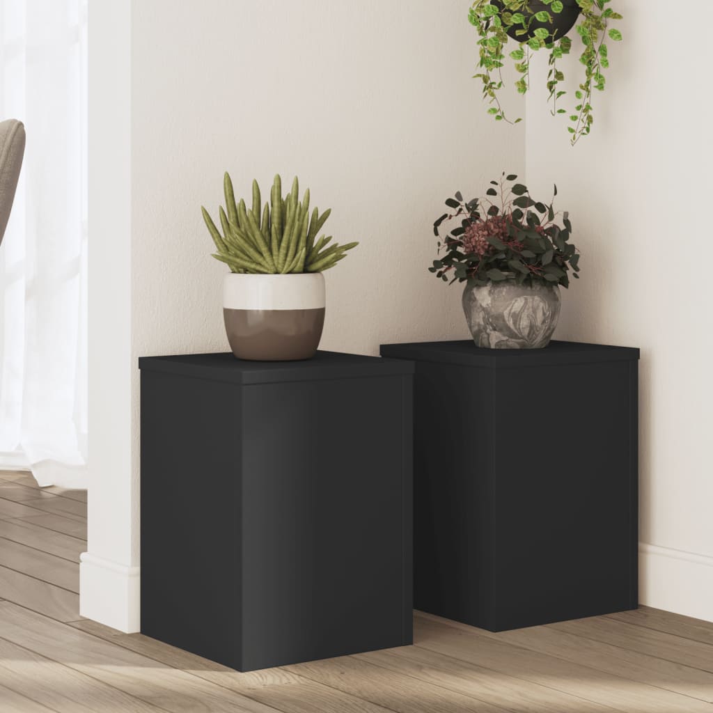 Plantestativer 2 stk svart 25x25x35 cm konstruert tre