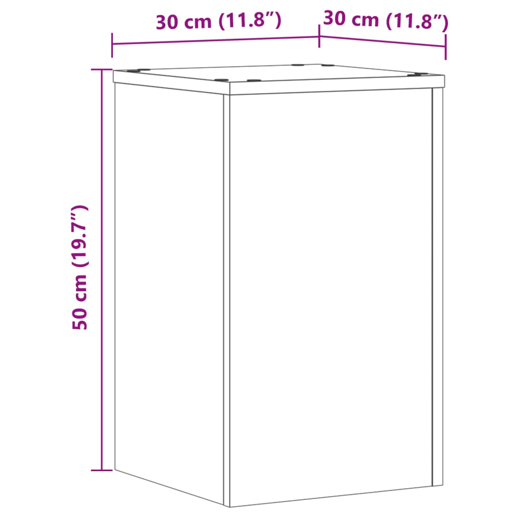 Plantestativer 2 stk grå sonoma 30x30x50 cm konstruert tre